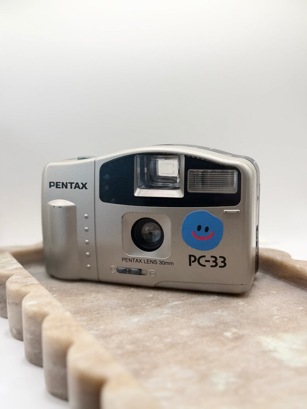 The Pentax PC-33 Silver Film Camera in Sliver