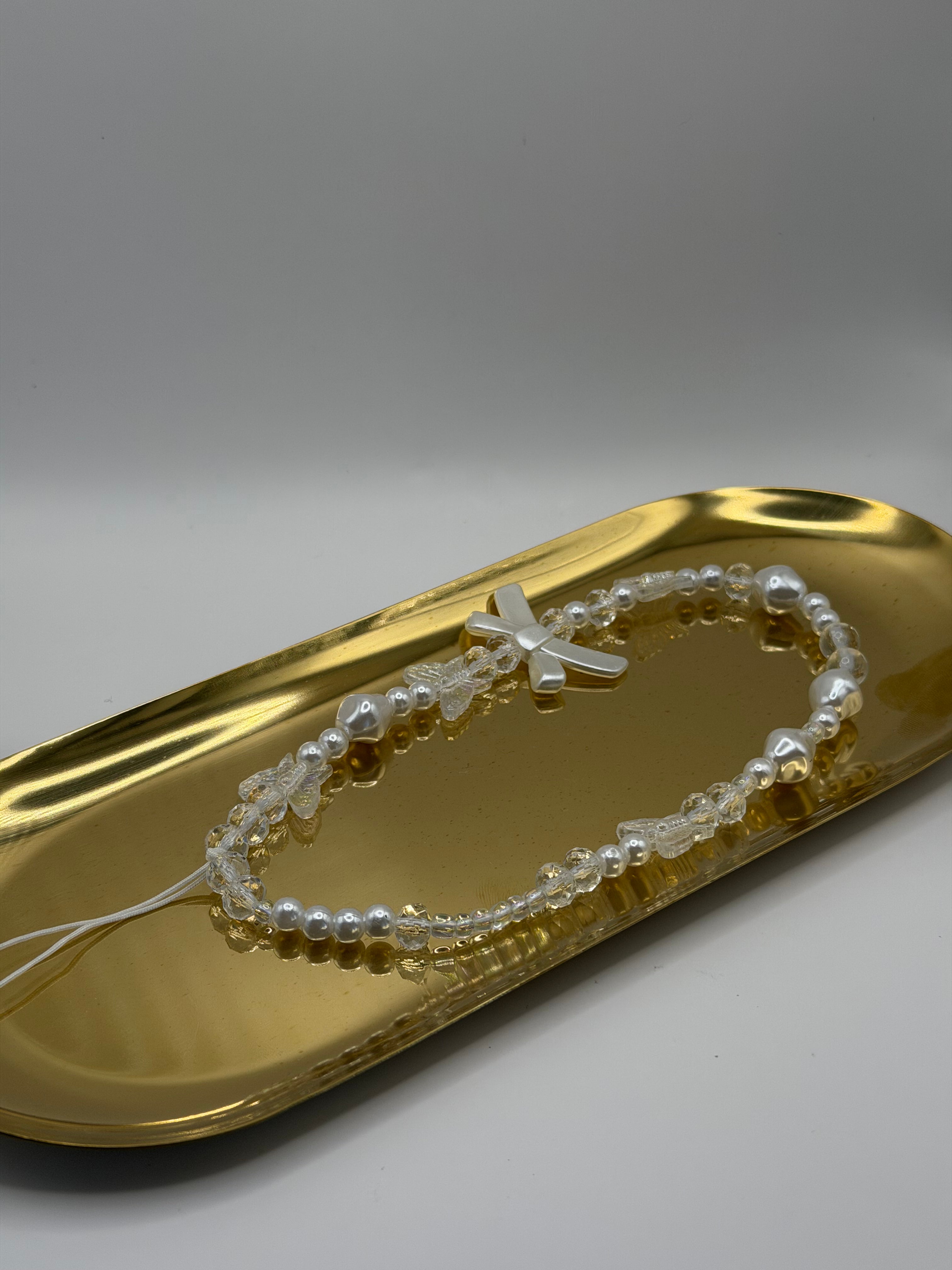 Pearl & Crystal Bow Elegance Strap