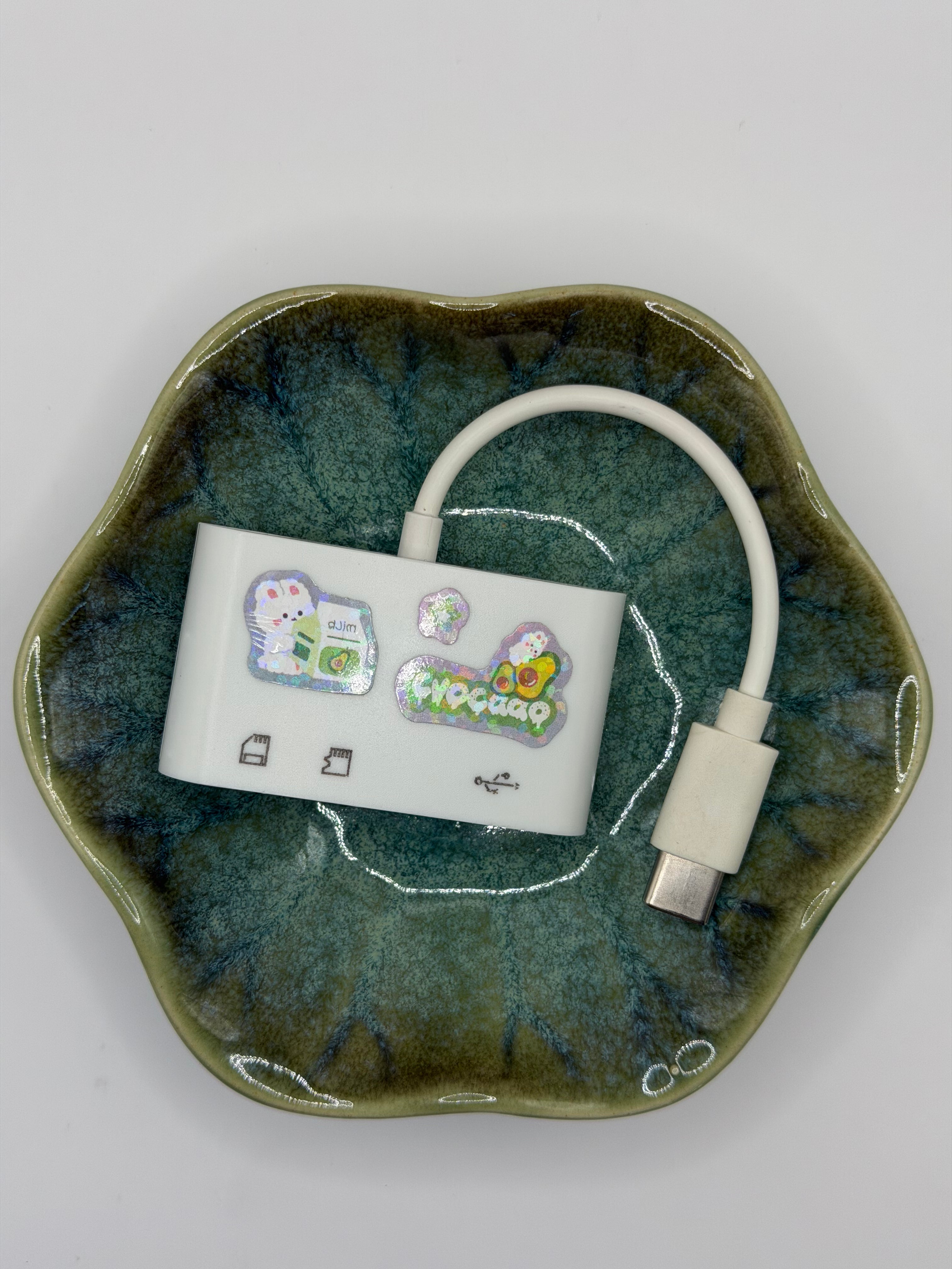 Micro SD/ Standard SD Card Reader (Type C) in White